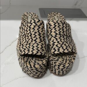 Zara Black and Tan Espadrille Wedges
